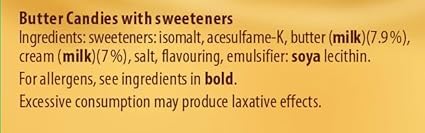 Werther's Original Zuckerfreie Butterkaramell Bonbons, Glutenfrei & Vegetarisch, 42 g Box (20 Stück)