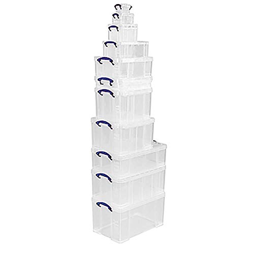 Really Useful Box – 5 Liter transparente, stapelbare Aufbewahrungsbox mit Clipverschlussdeckel