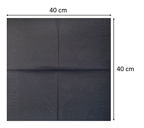 Morigami Servietten, 40 x 40 cm, 2-lagig, 1/4-Falz, 100 Stück, Schwarz