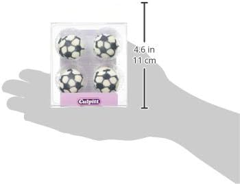 Culpitt – Fußball-Zuckerspritzen, essbare Kuchendekorationen, 12 Stück