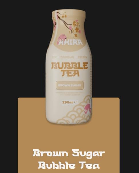 Akira Brown Sugar Bubble Tea – Trinkfertige Dose mit zähen Konjakperlen, 290 ml