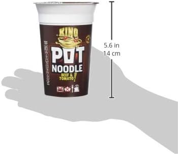 Pot Noodle Beef & Tomato Flavour King Pot – 12 x 114 g vegetarische Instantnudeln