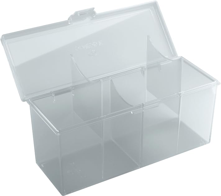 Gamegenic Fourtress 320-Kartendeckhalter – Stabile stapelbare Box mit Schloss, transparent