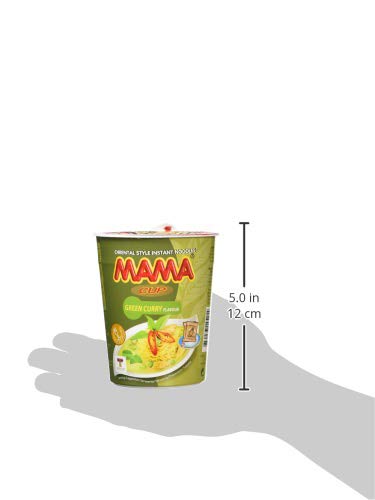 Mama Instant Cup Nudel mit grünem Currygeschmack 70 g - 12er-Pack