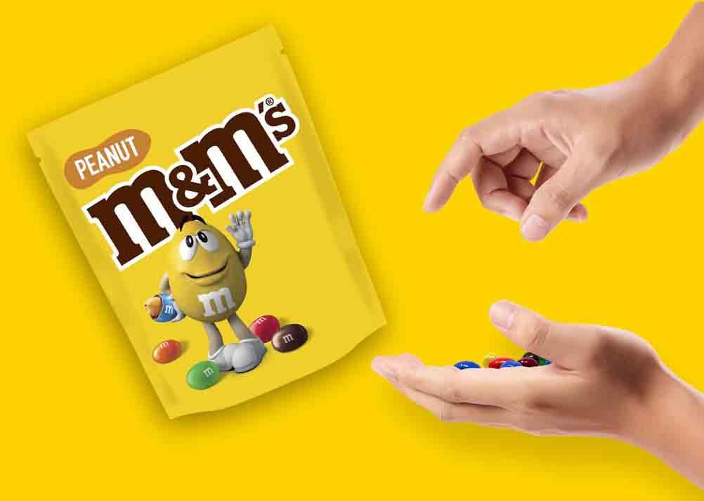 M&M's Erdnuss- und Milchschokoladen-Sharing-Beutel – 112 g Snack zum Teilen