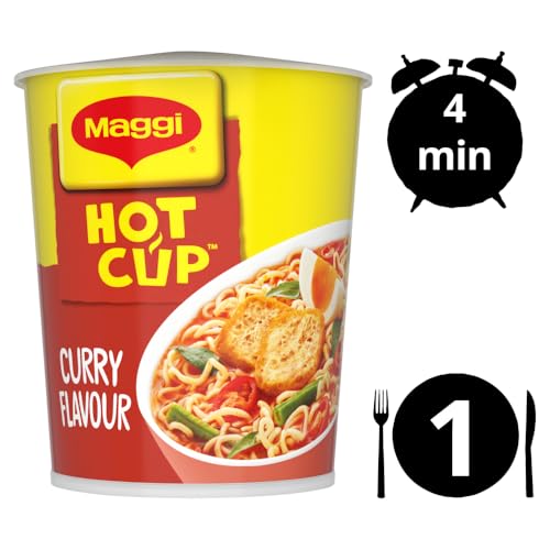 Maggi Hot Cup Curry-Nudeln 59,2 g (8er-Pack) – Instant-Nudeln mit authentischem malaysischem Geschmack