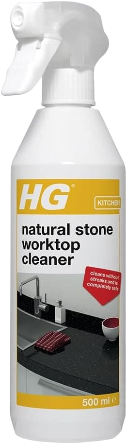 HG Naturstein-Küchenarbeitsplattenreiniger, 500 ml Spray für Granit-, Quarz-, Marmor- und Zementoberflächen