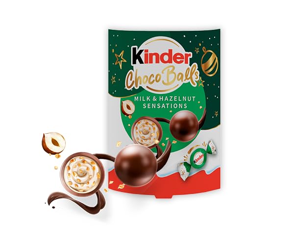 Kinder Balls G90x17 Milch- und Haselnussschokoladenbonbon-Sortimentspackung Weihnachtsedition