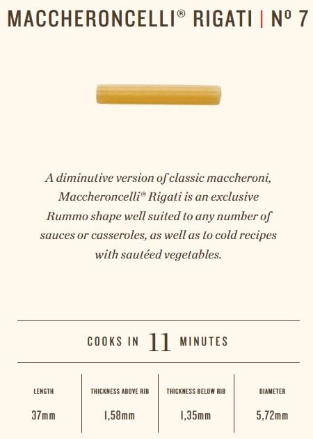 Rummo Maccheroncelli Rigati Nr. 7 – 500 g geriffelte italienische Pasta