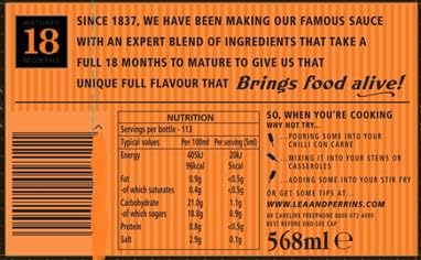 Lea & Perrins - Worcestershire-Sauce 568 ml