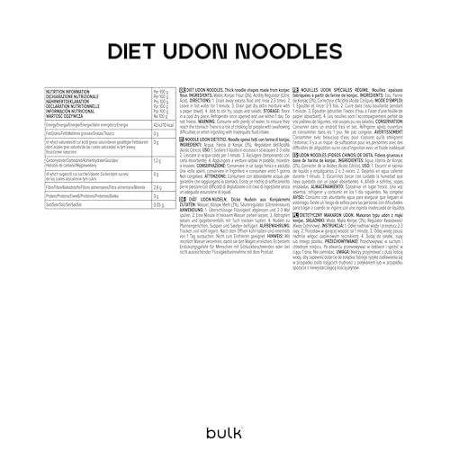 Bulk Diet Udon Noodles - Konjac Noodles, 200g 6er Pack, Kalorienarm, Glutenfrei, Ballaststoffreich