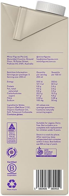 Minor Figures Bio-Hafermilch Barista Standard 1L