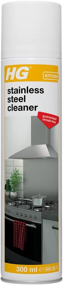 HG - Schnellreiniger für Edelstahl, 300 ml, Spray für Küchengeräte