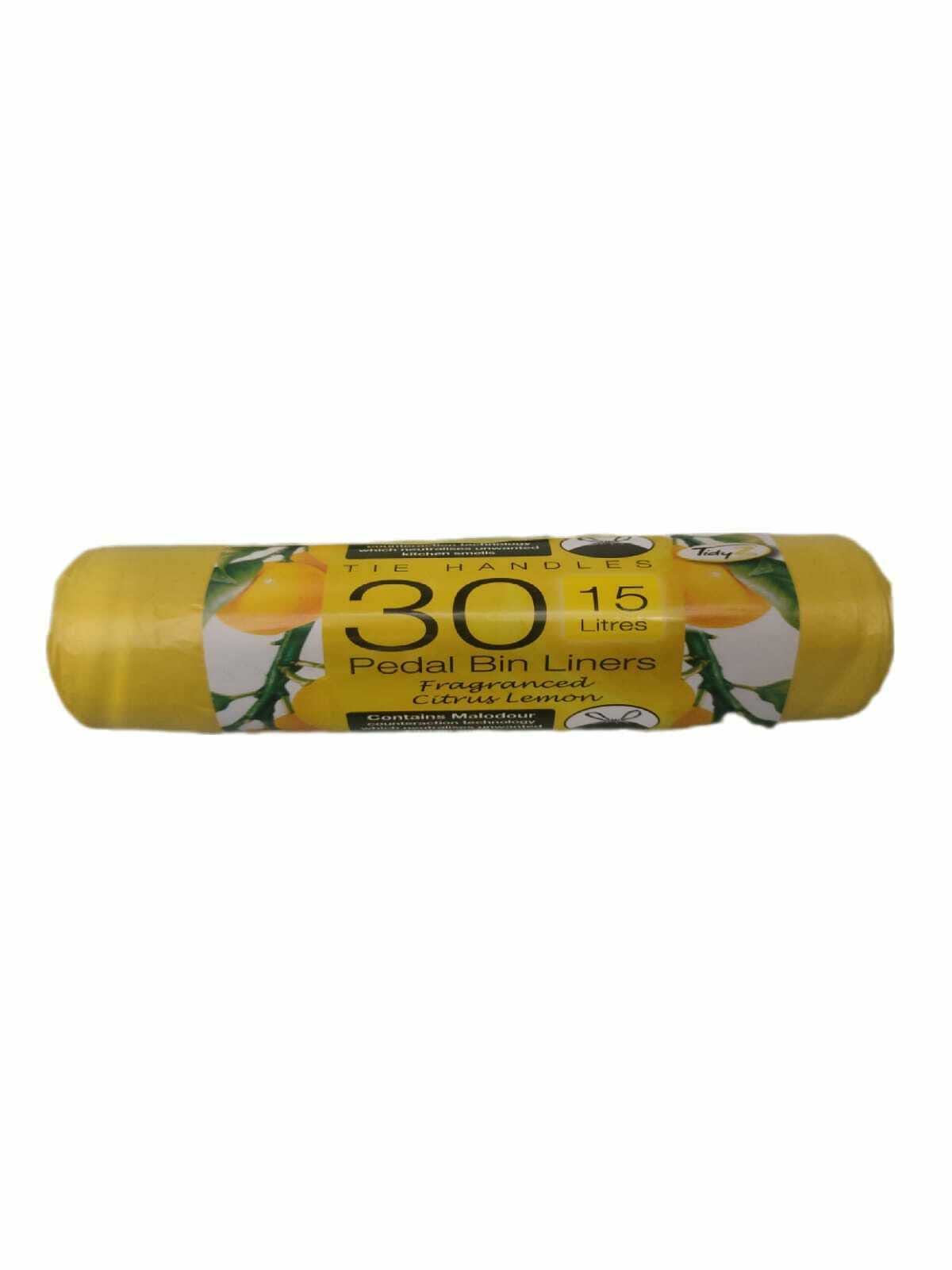 Tidyz Duftende weiße Müllbeutel mit Bindegriff, 30er-Pack (15 Liter)