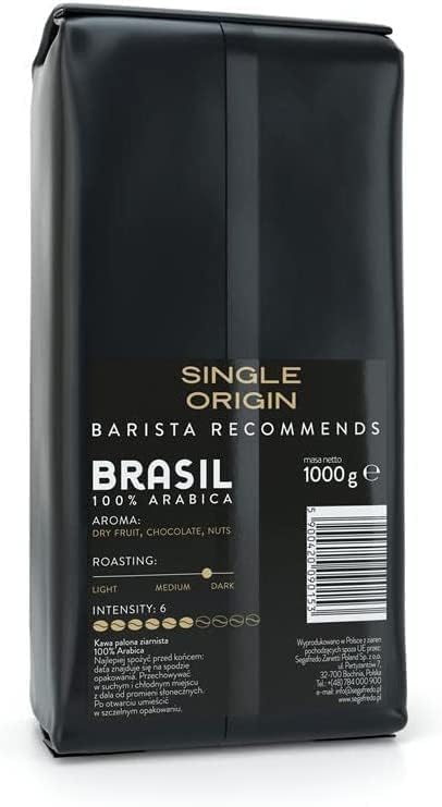 Segafredo Zanetti Single Origin Brasil 100 % Arabica-Kaffeebohnen – 1 kg
