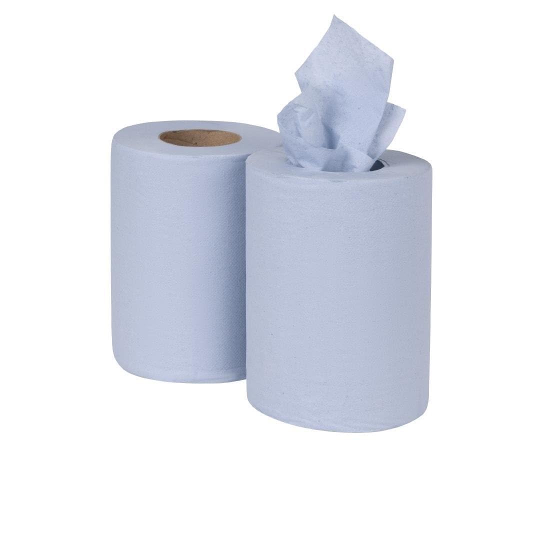 Nisbets Essentials Centrefeed Blue Roll 2-lagig, 80 m (2er-Pack)