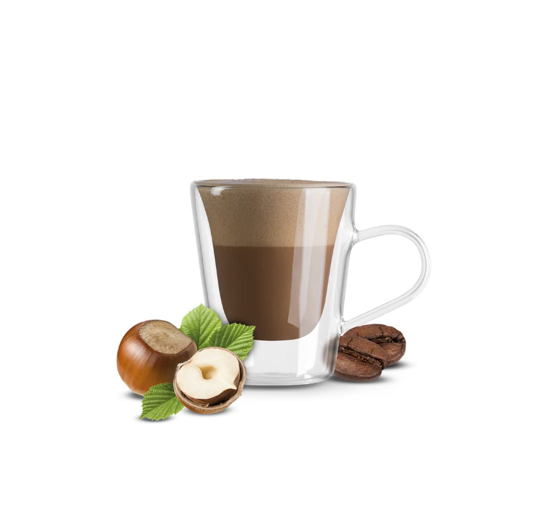 Caffè Borbone Haselnusssticks, 80 Sticks (8 x 10) – Instant-Haselnuss-Cappuccino für Pad-Systeme