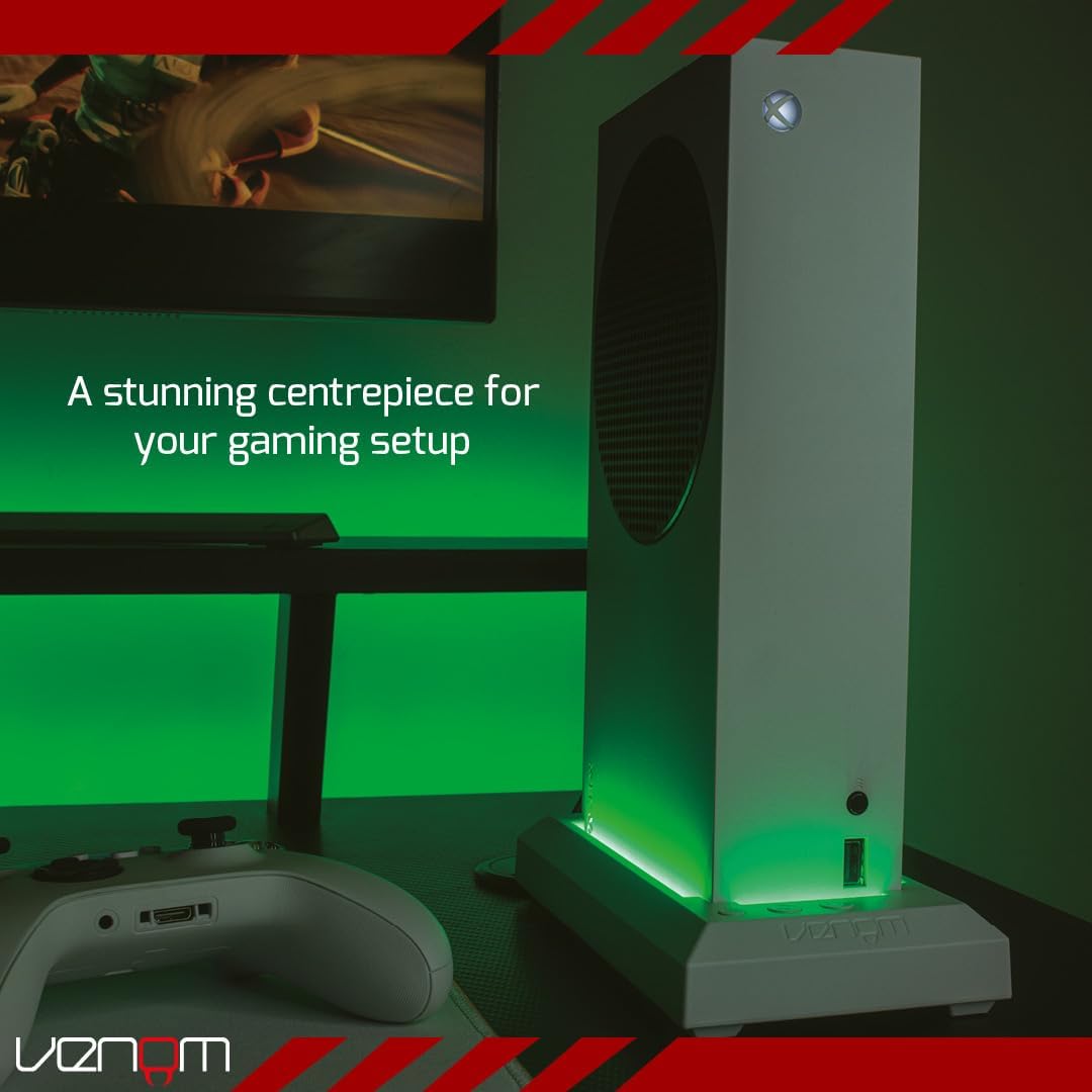Venom LED-Leuchtkonsolenständer für Xbox Series S – Mehrfarbige RGB-Beleuchtung mit USB-Stromversorgung