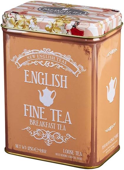 Neue englische Tees – Blumenteedose mit 125 g losem englischen Frühstückstee