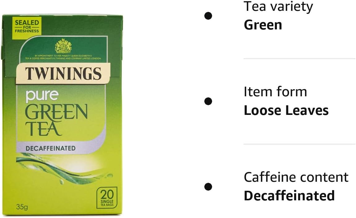 Twinings Decaf Pure Grüner Tee, Packung mit 20 Teebeuteln