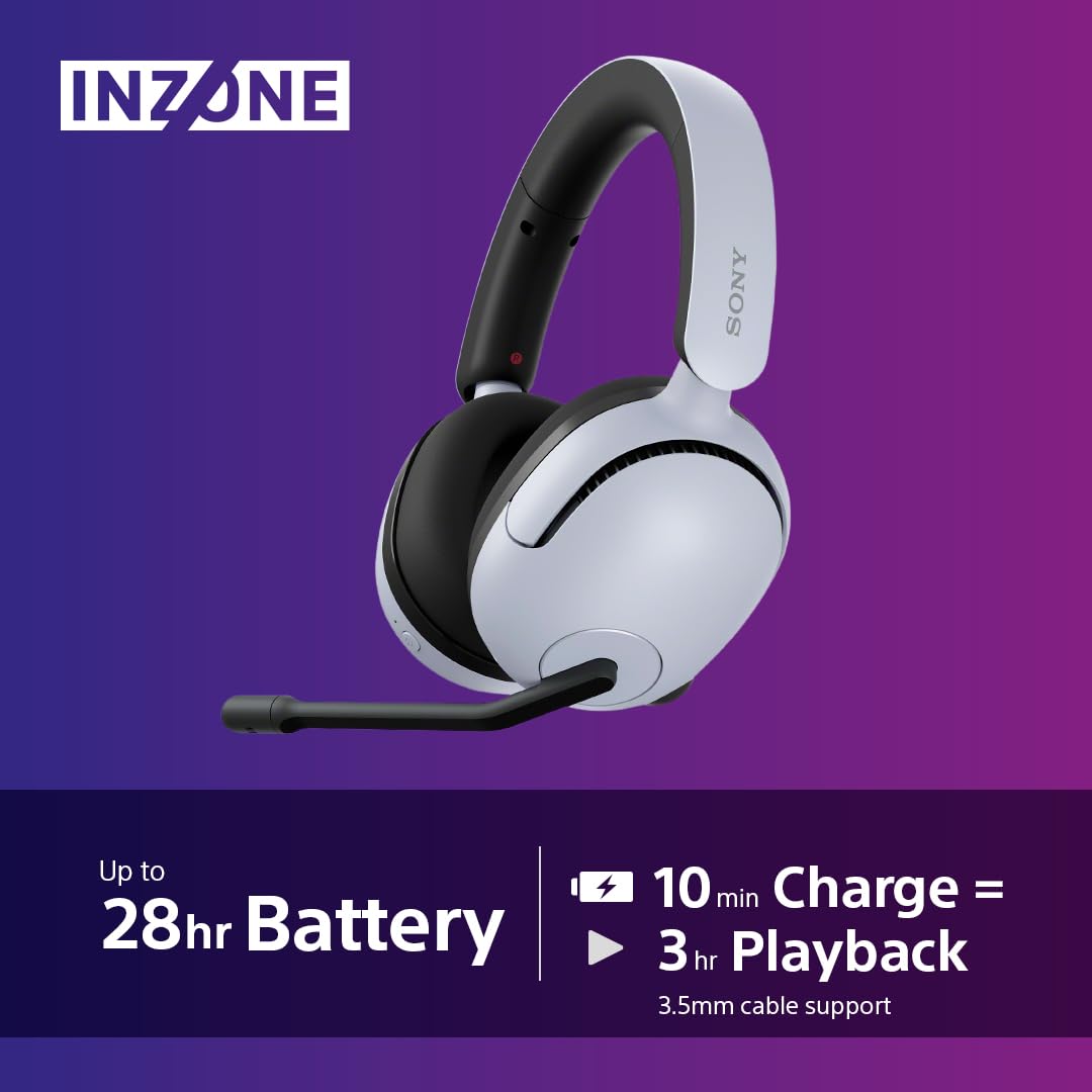 Sony INZONE H5 Kabelloses Gaming-Headset – PC/PS5, 360-Grad-Raumklang für Gami