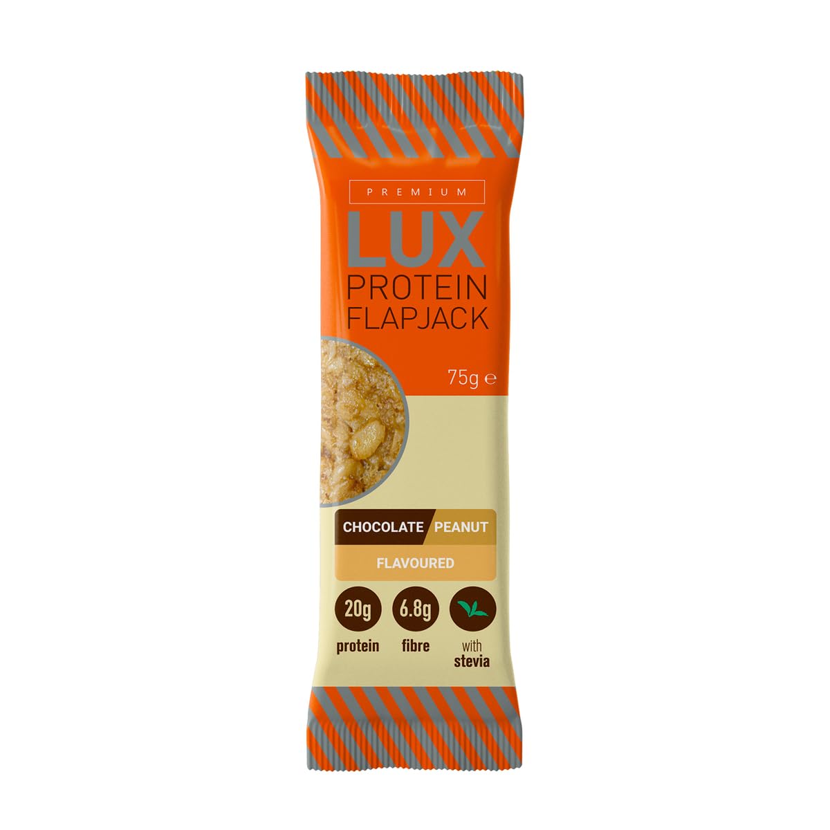 BW Premium LUX 20 g proteinreiche Flapjack-Riegel – Snack auf Haferbasis mit wenig Zucker, 24 x 75 g