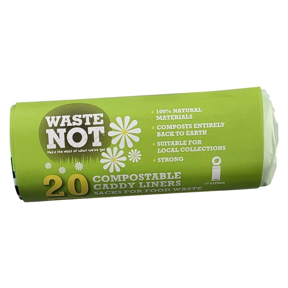 Abfallfreie Caddy-Einlagen, 100 % natürliche Pflanzenstärke, 100 % biologisch abbaubar, 20er-Pack