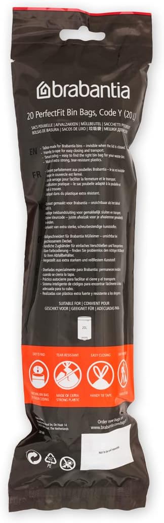 Brabantia - PerfectFit Müllbeutel Multipack (Größe Y/20 Liter) Dicker Kunststoff