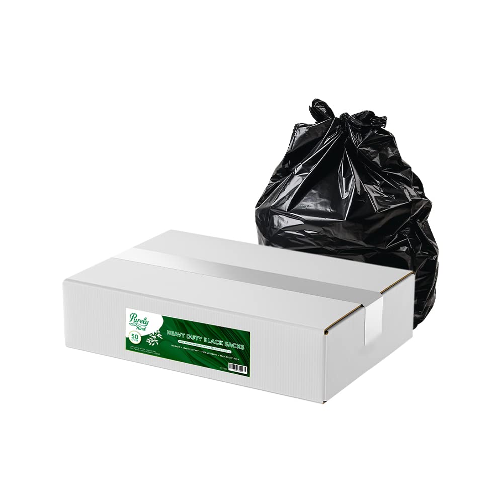 Blake & White Purely Kind Heavy Duty Schwarze Säcke | 50L | Rolle mit 30 Stück