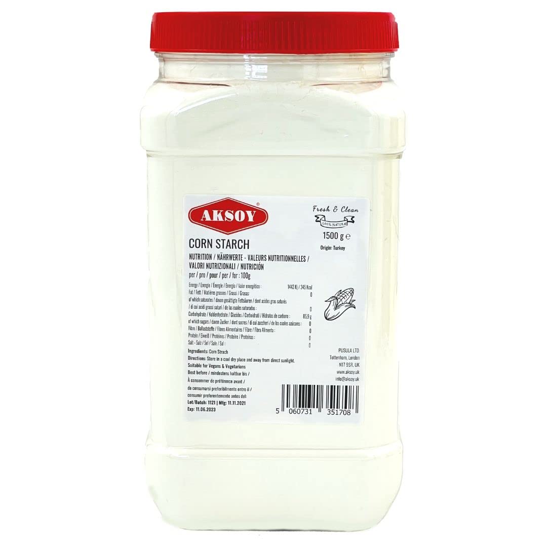 Aksoy - Maisstärke 1,5 kg | Reines, fein gemahlenes, glutenfreies Verdickungsmittel zum Kochen und Backen