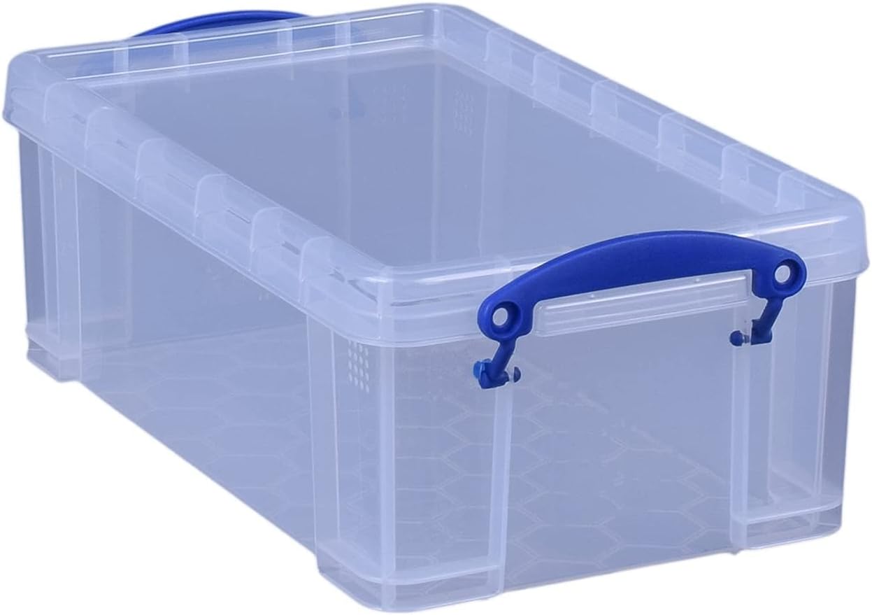 Really Useful Box – 5 Liter transparente, stapelbare Aufbewahrungsbox mit Clipverschlussdeckel