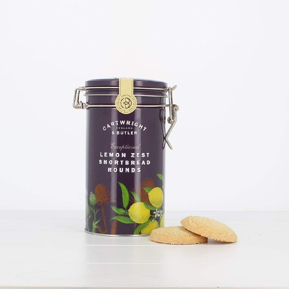Cartwright & Butler - Zitronenschale Shortbread Rounds Dose mit Clipdeckel