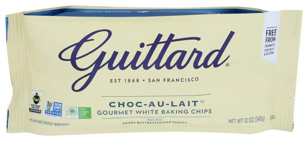 Guittard Choc-Au-Lait Backchips, 12 oz (340 g) – Weiße Schokolade mit echter Vanille