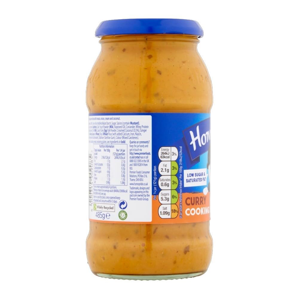Homepride Milde und cremige Curry-Kochsauce, 485-g-Glas