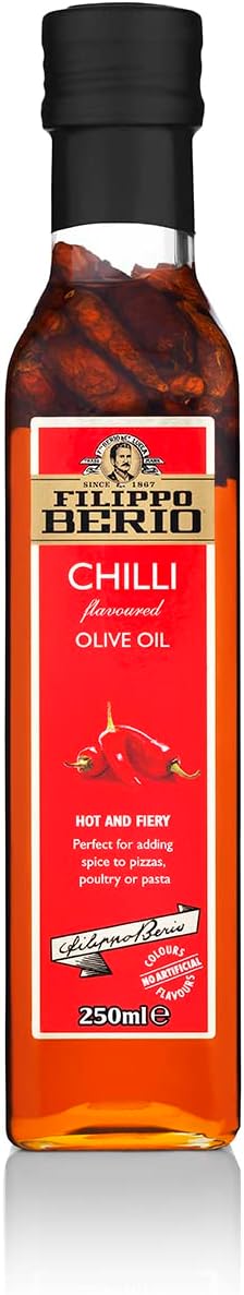 Filippo Berio Natives Olivenöl Extra mit Chiligeschmack, 250 ml