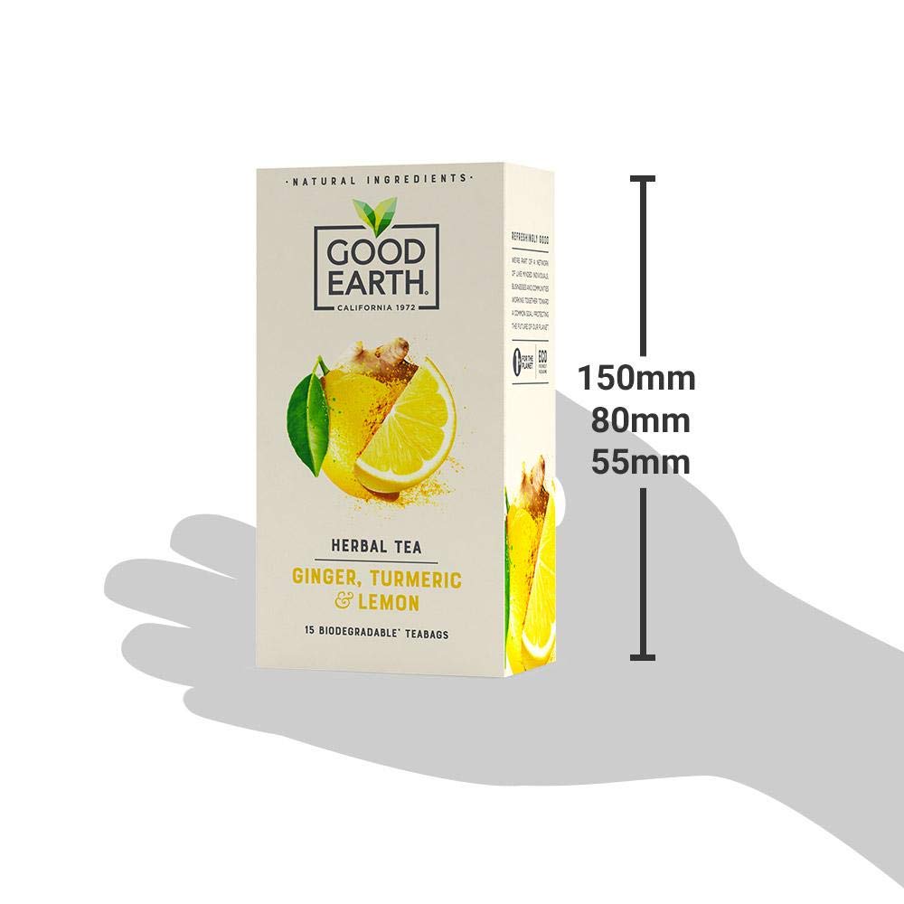 Good Earth Kräutertee mit Ingwer, Kurkuma und Zitrone, 15 biologisch abbaubare Teebeutel