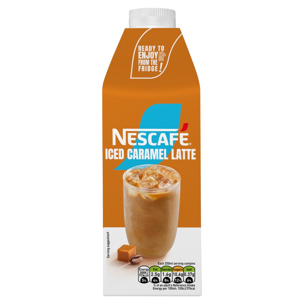 NESCAFÉ Eiskaffee Latte mit Karamellgeschmack, 750 ml – trinkfertig