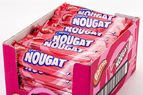 Barratt Chewy Nougat Bars 35 g (40er-Packung) – Himbeer- und Vanillegeschmack mit Erdnüssen