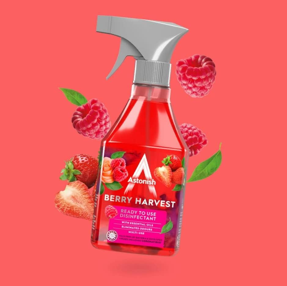 Astonish Berry Harvest – Gebrauchsfertiges Desinfektionsspray, 550 ml