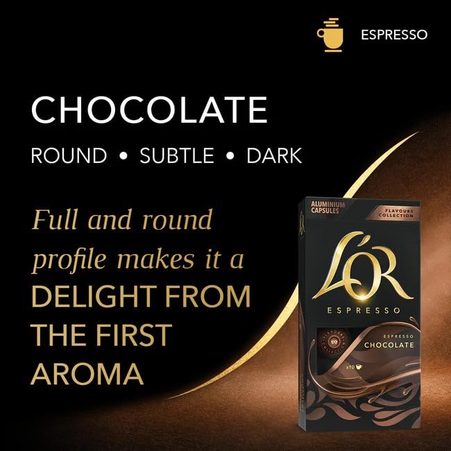 L'OR Espresso Kaffeepads mit Schokoladengeschmack, 10 Stück (10er-Packung, 100 Aluminiumkapseln)
