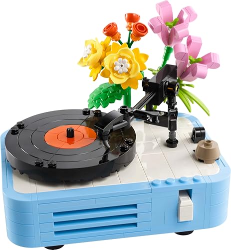 LEGO Creator 3-in-1-Plattenspieler mit Blumen-Bauset – lässt sich in ein Radio oder Mikrofon umbauen, 366 Teile