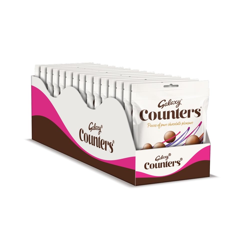Galaxy Counters Schokoladenbeutel, Großpackung, Milchschokolade, koscher zertifiziert, 15 x 112 g