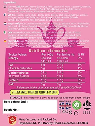 Royal Chai Kashmiri Pink Chai, ungesüßt – 10 Einzelportionsbeutel