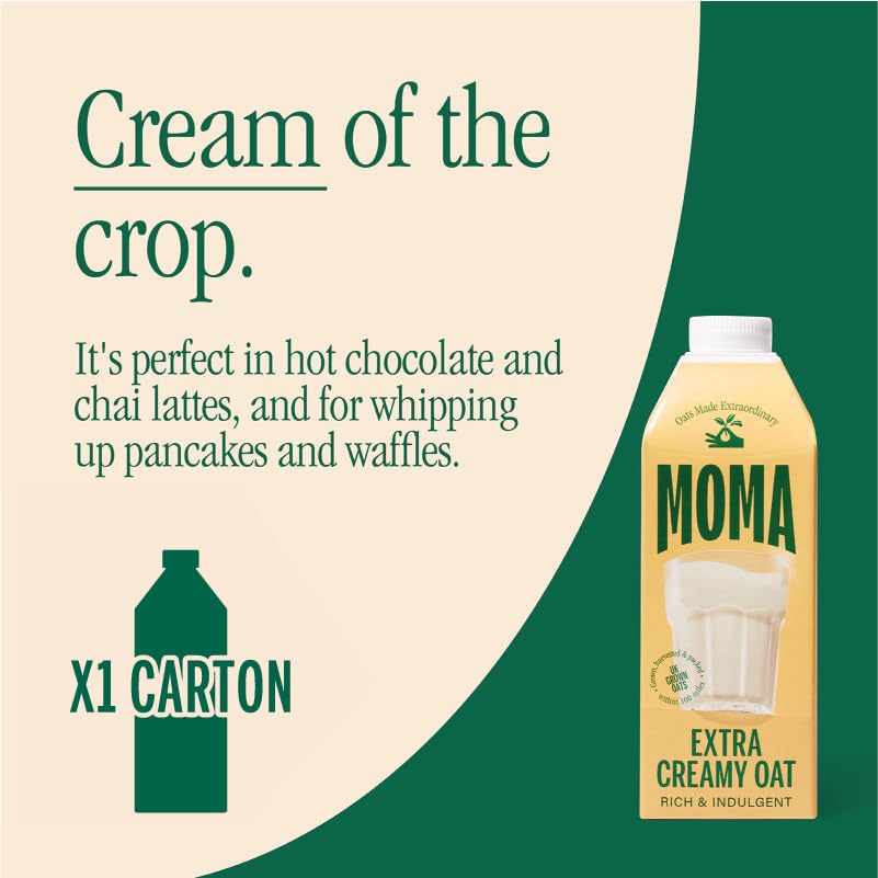 MOMA Extra cremiger Haferdrink – 750 ml – 100 % pflanzlich, vegan, ohne Zuckerzusatz