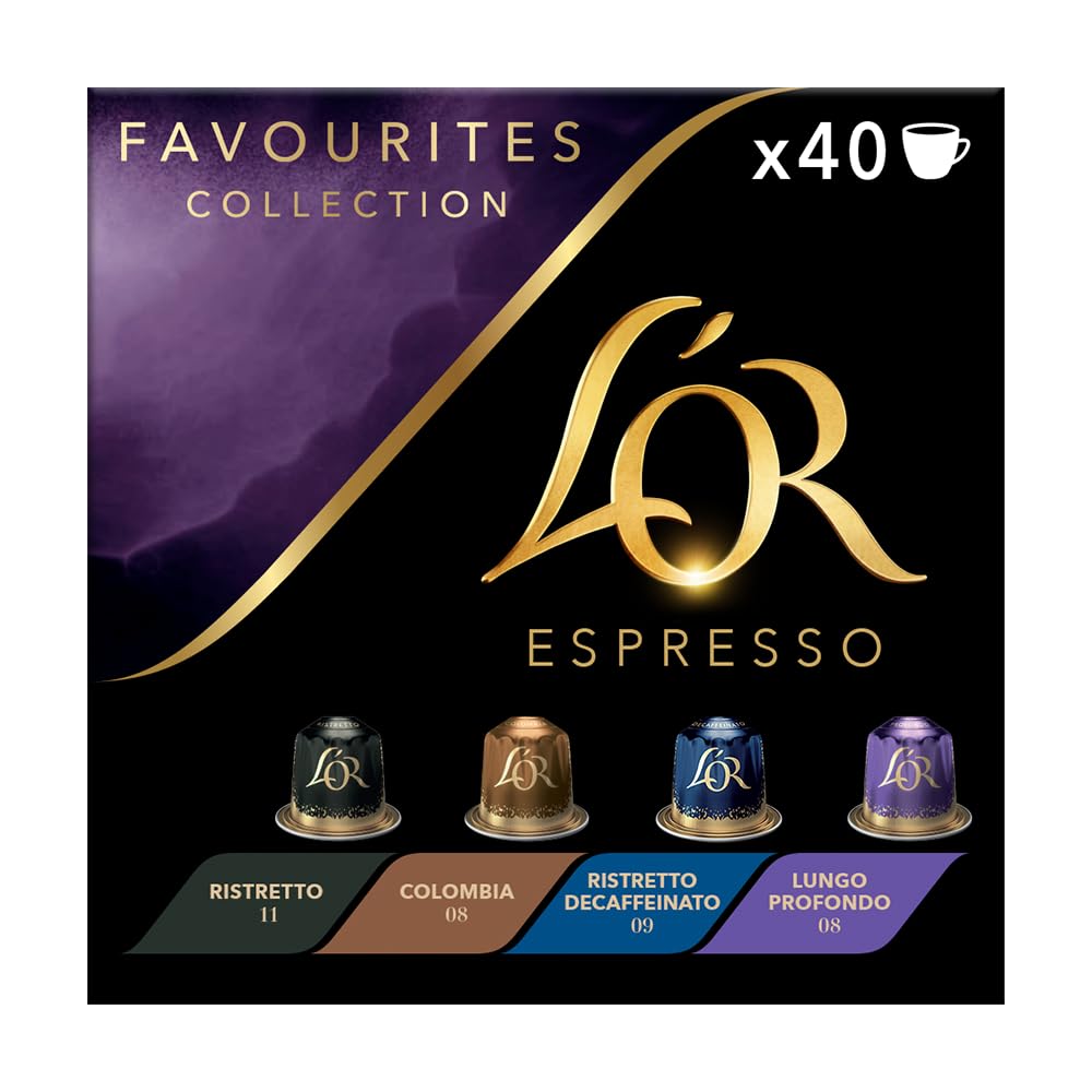 L'OR Espresso Favourites Variety Box – 40 recycelbare Kaffeepads für Nespresso®- und L'OR Barista-Maschinen