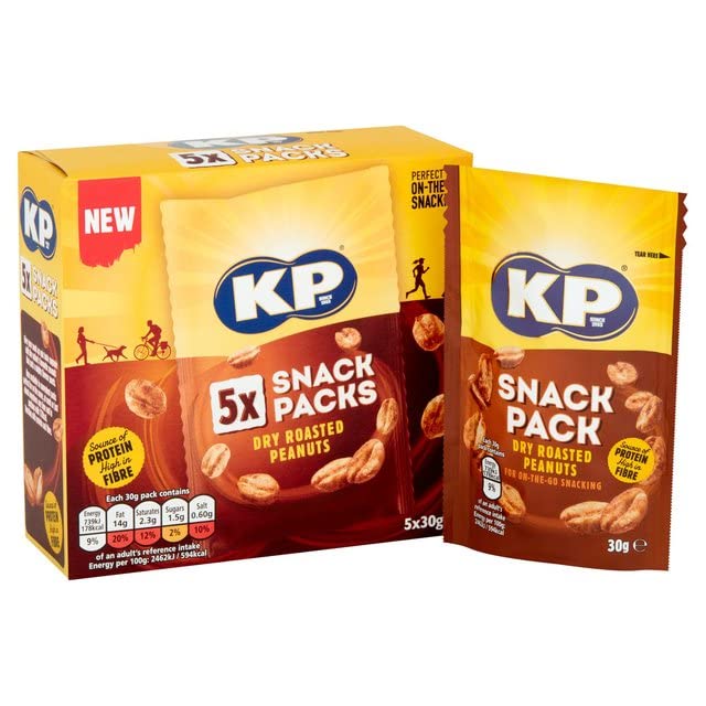 KP Trocken geröstete Erdnüsse, Multipack – ballaststoffreich, vegetarischer Snack