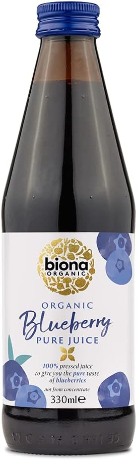 Biona Bio-Blaubeersaft, 330 ml – 100 % reiner Presssaft aus biologischem Anbau