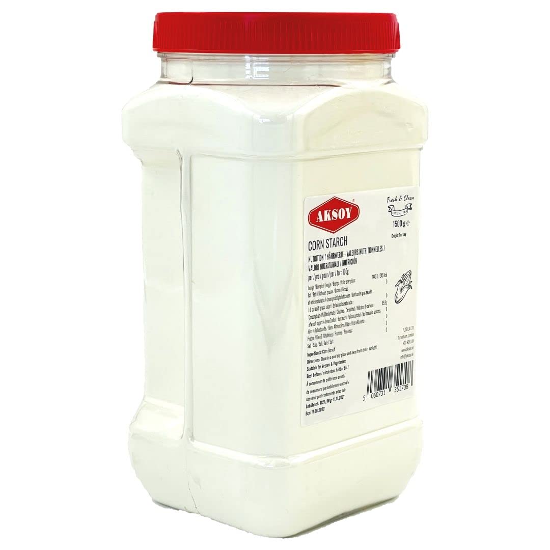 Aksoy - Maisstärke 1,5 kg | Reines, fein gemahlenes, glutenfreies Verdickungsmittel zum Kochen und Backen