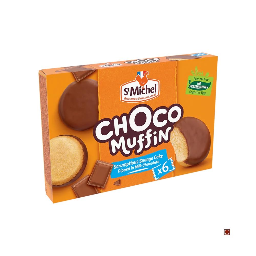 St. Michel Choco Muffin - Biskuitkuchen in Milchschokolade getaucht - 6 Portionen Packung
