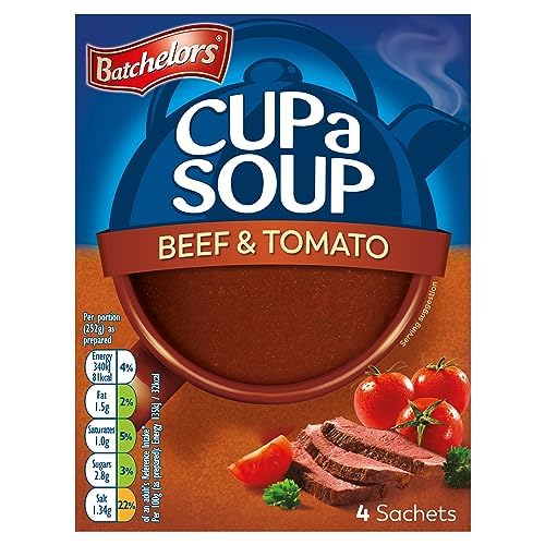 Batchelors Cup a Soup Rindfleisch- und Tomaten-Instantsuppe in Beuteln, 88 g-Box (4er-Pack)